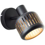 Brilliant Tyas Wall Light Aluminium Metal Black Gold | Suitable for 1x E14