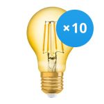 Multipack 10x Osram Vintage 1906 LED E27 Pear Filament Gold 4W 410lm - 824 Extra Warm White | Replaces 40W
