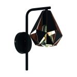 Eglo Wall Light Carlton 4 Steel Black Copper | IP20 - Suitable for 1x E27 