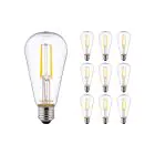 Multipack 10x Noxion Lucent LED E27 Pear Filament Clear 4W 470lm - 827 Extra Warm White | Replaces 40W