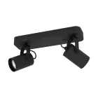 Eglo Ceiling Light Sorego Steel Black 2x2.8W 2x250lm - 830 Warm White | IP20 - Incl. 2x GU10