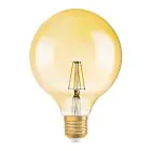 Osram Vintage 1906 LED E27 Globe Filament Gold 125mm 6.5W 650lm - 824 Extra Warm White | Dimmable - Replaces 50W